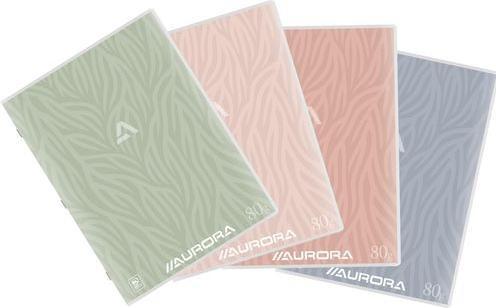 AURORA exercise book DIN A4+ Lined Stapled Assorted colours