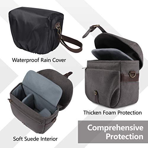 Produktbild Only-Bags.Store Kameratasche SLR, Fototasche Umhängetasche für Spiegelreflexkamera und Zubehör (grau) (Kamera Schultertasche)