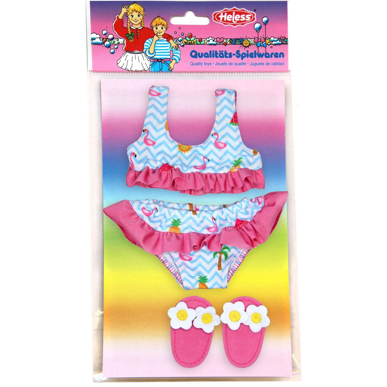 Thumbnail - Heless Puppen Bikini mit Pantoffeln Flamingo