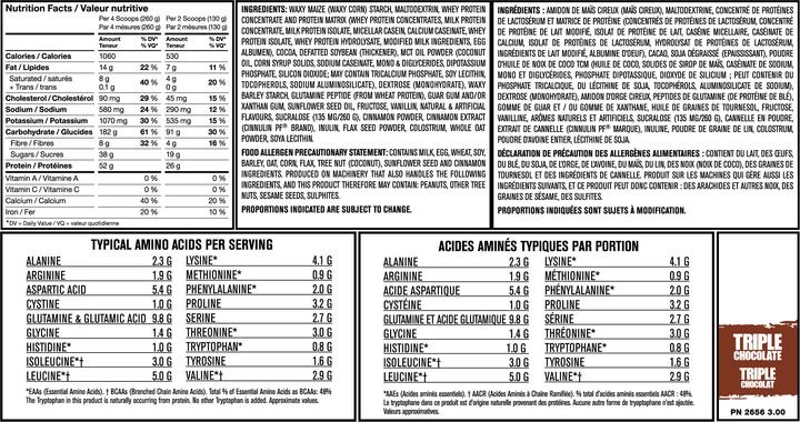 Nährwerte und Zutaten Mutant Mass (Schokolade, 1 x, 2200 g)