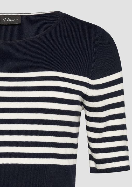 Image du produit S.Oliver Strickpullover Gestreifter Slim-Fit-Pullover mit kurzen Ärmeln (32)