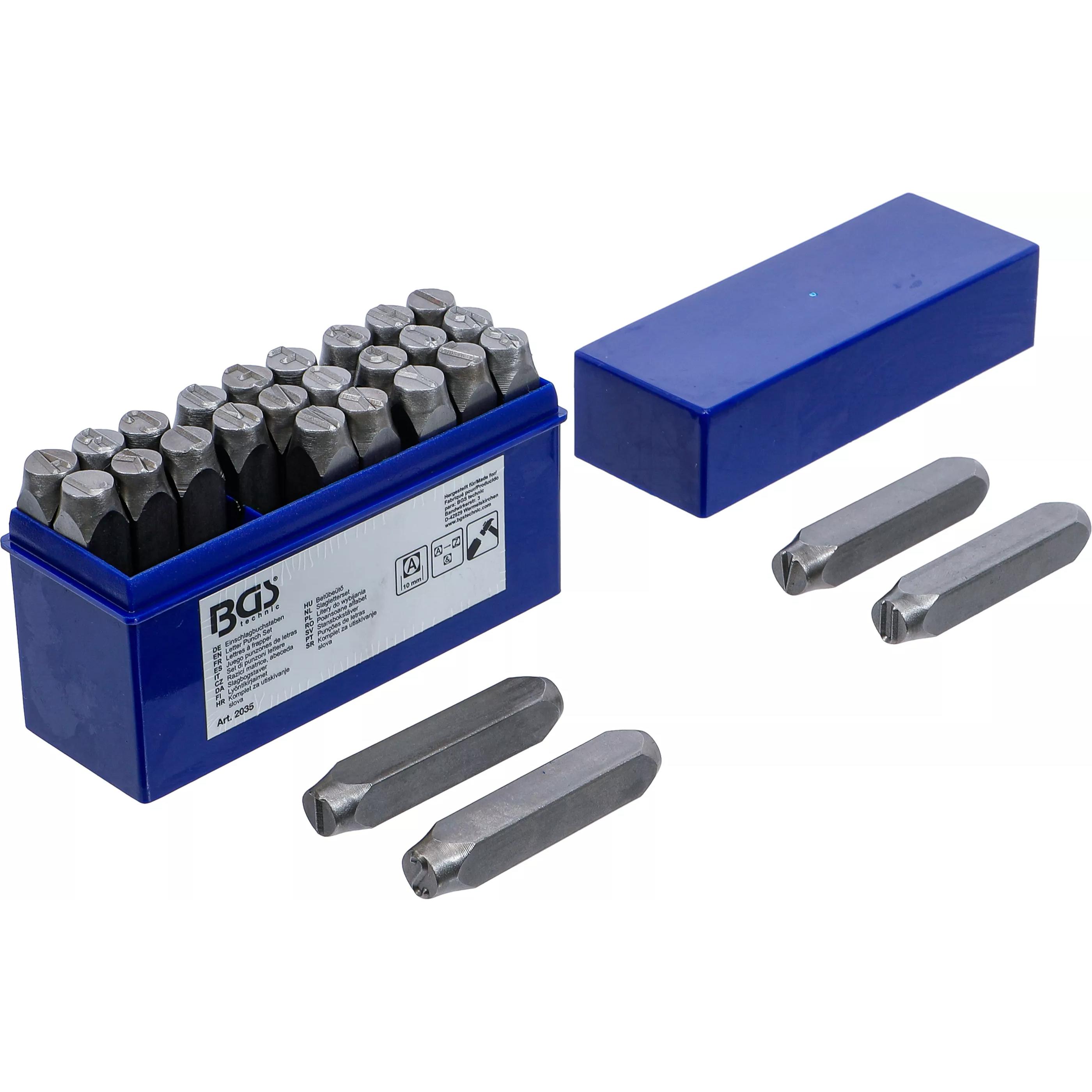 BGS, Utensili per punzonatura, Set di punzoni lettere 10 mm