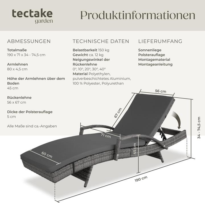 Actual product image tectake Océane (190 cm)