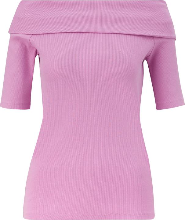 Produktbild S.Oliver T-Shirt Stretchiges Rippshirt mit Carmen-Ausschnitt (44)