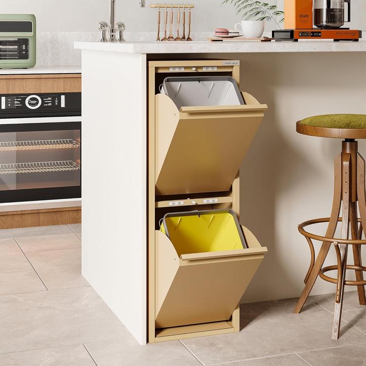 Produktbild Veehaus Küchenmülleimer mit Klappdeckel, 2x15L (30 l)