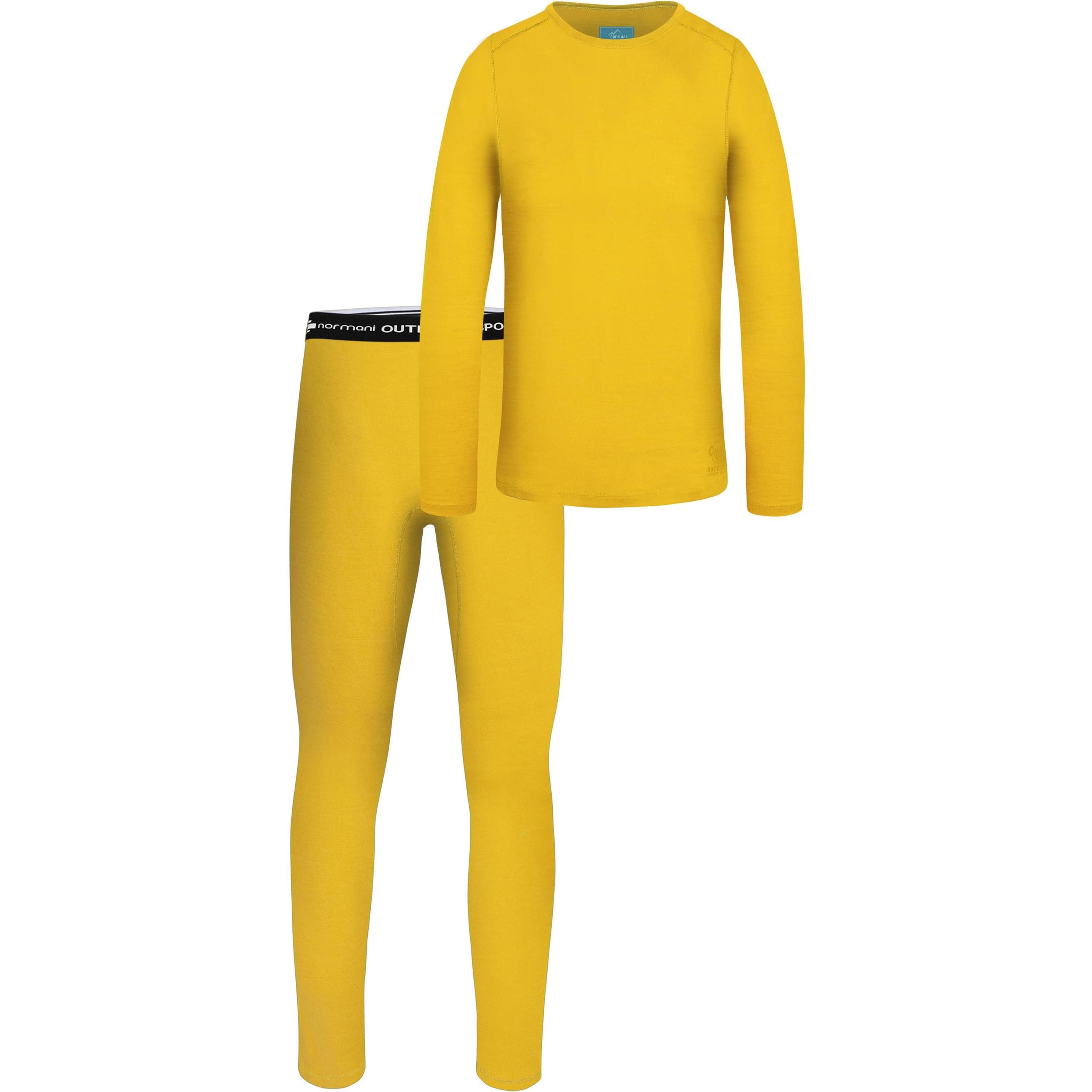 Normani, Herren, Funktionsunterhose, Kinder Merino Thermo Unterwäsche - 6560 (146, 152), Gelb, 146, 152