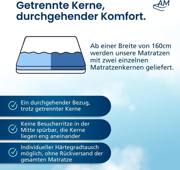 Produktbild AM Qualitätsmatratzen Premium Plus 7-Zonen Kaltschaum (160 x 200 cm, Schaumstoffkern)