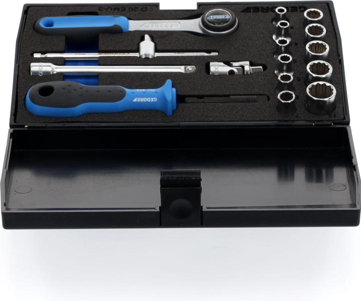 Actual product image Gedore D 20 EMU-3 Socket spanner set 1/4" 17 pieces UD profile 4-13 mm