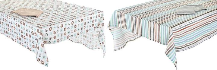 Produktbild DKD Home Decor Tischdecke und Servietten 2 Stück 150 x 150 x 0,5 cm Grau Himmelsblau