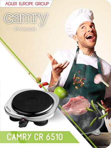 Actual product image Camry CR 6511 Black, Stainless steel Countertop Ceramic 2 zone(s)