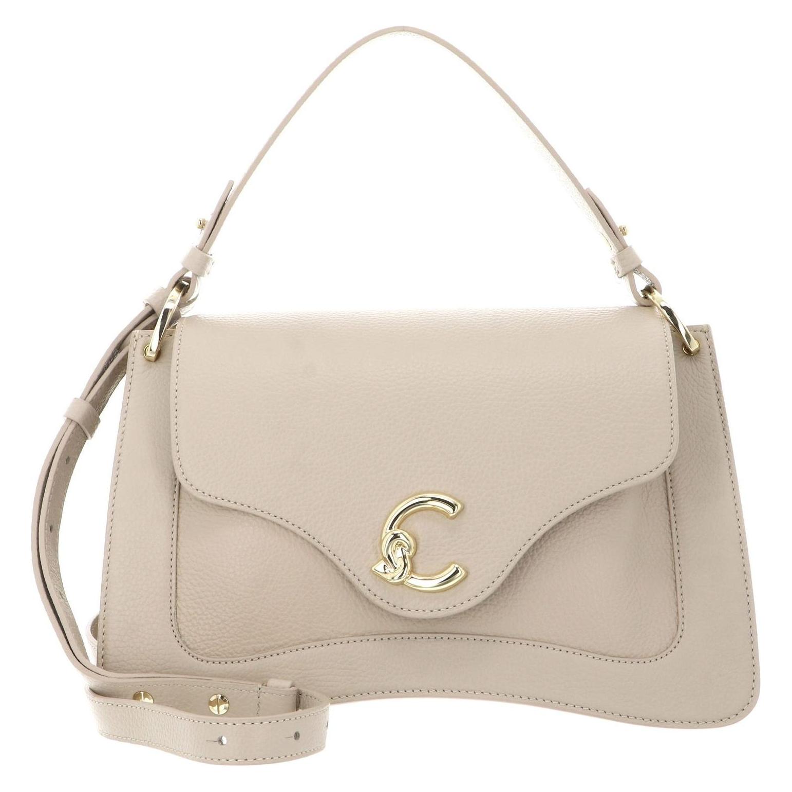 Coccinelle, Damen, Handtasche, C-Me Handbag Grained Leather, Beige