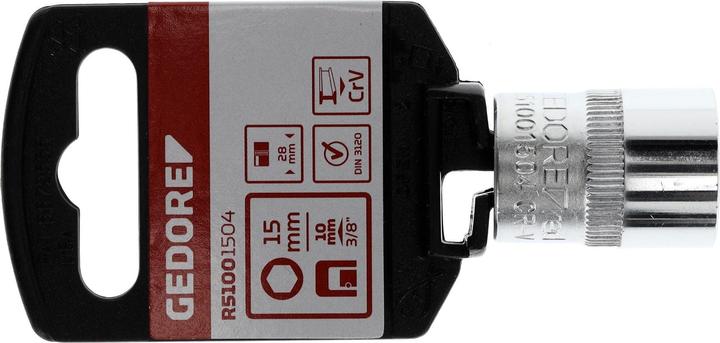 Produktbild Gedore Red red R51001504 Steckschlüsseleinsatz 3/8" 6-kant 15 mm Länge 28 mm (15 mm)