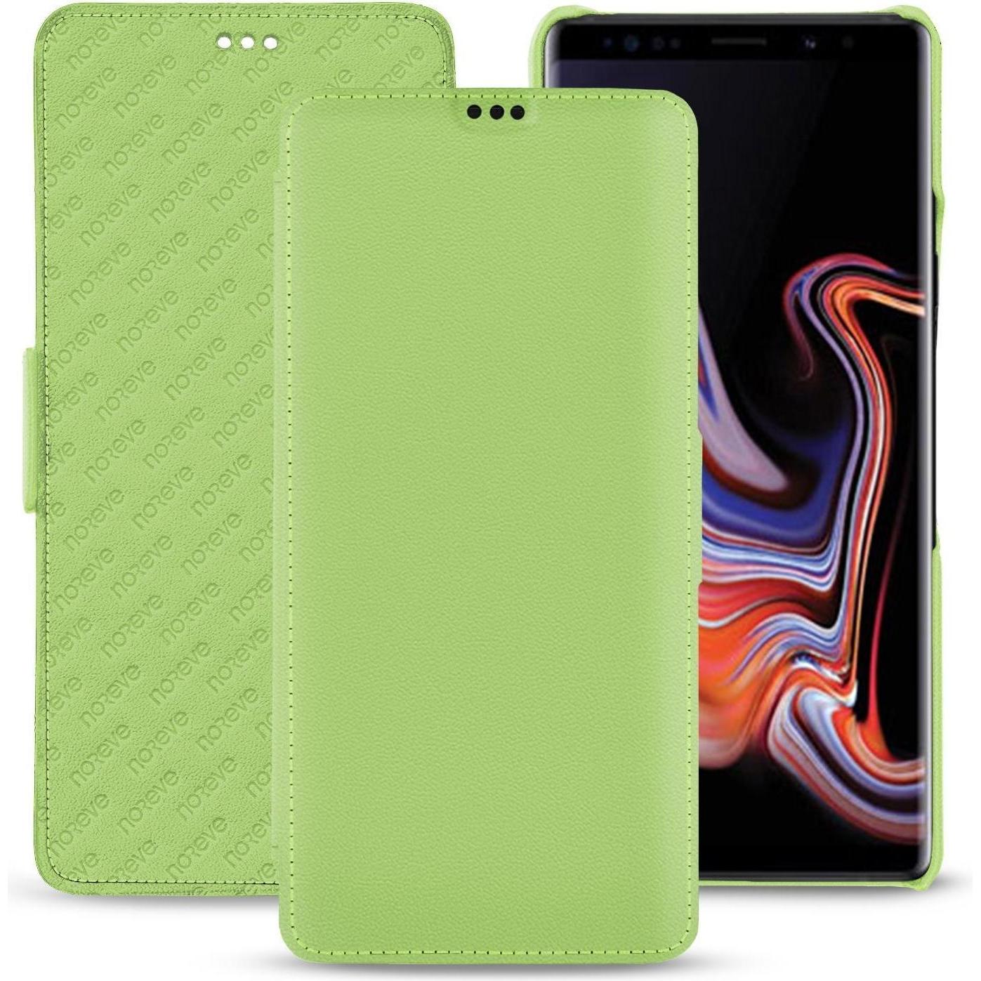 Noreve Lederschutzhülle horizontal (Samsung Galaxy Note 9), Smartphone Hülle, Grün