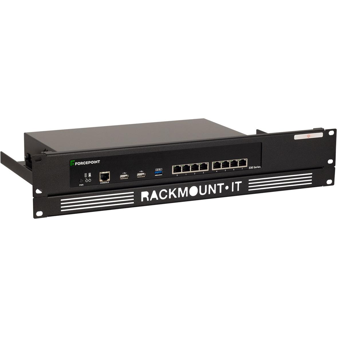 Rackmount.IT 1.3/2U f/ Forcepoint N330, N331, Serverschrank Zubehör, Schwarz