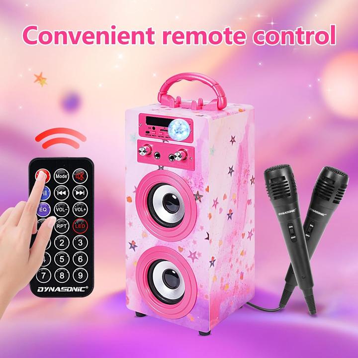 Actual product image Dynasonic Tragbare Karaoke-Maschine mit 2 Mikrofonen