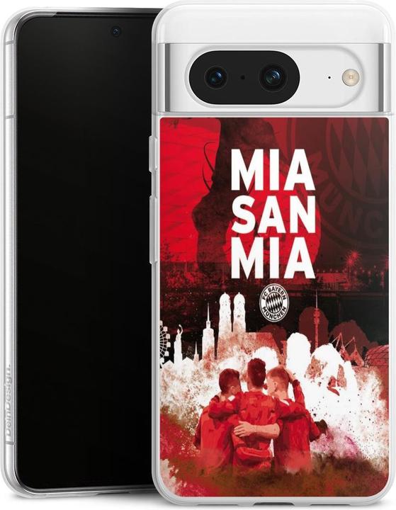 Produktbild DeinDesign Slim Case für Google Pixel 8 Silikon Hülle Ultra Dünn Handyhülle FC Bayern München FCB Mia San Mia (Google Pixel 8)