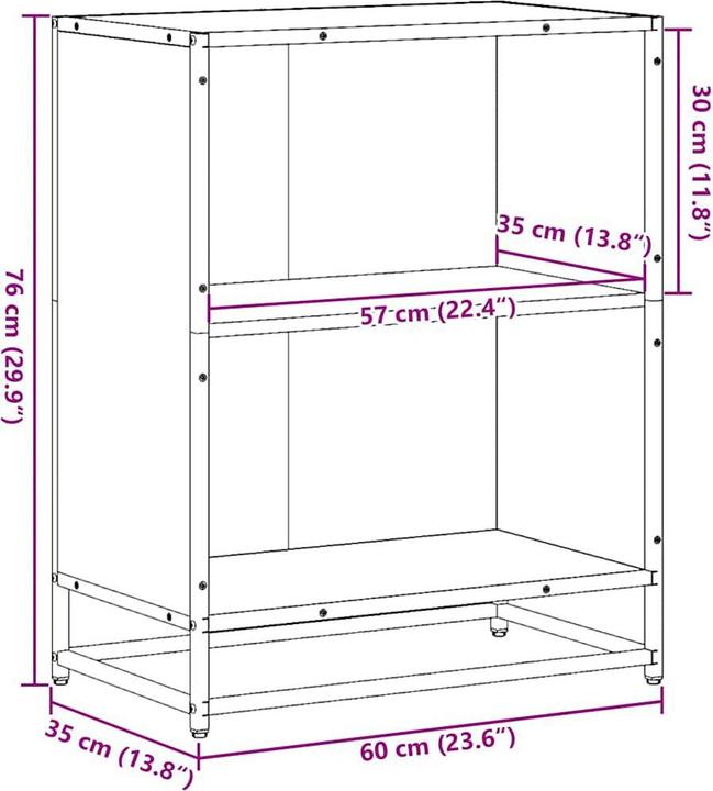 Image du produit vidaXL Bücherregal (60 x 35 x 76 cm)