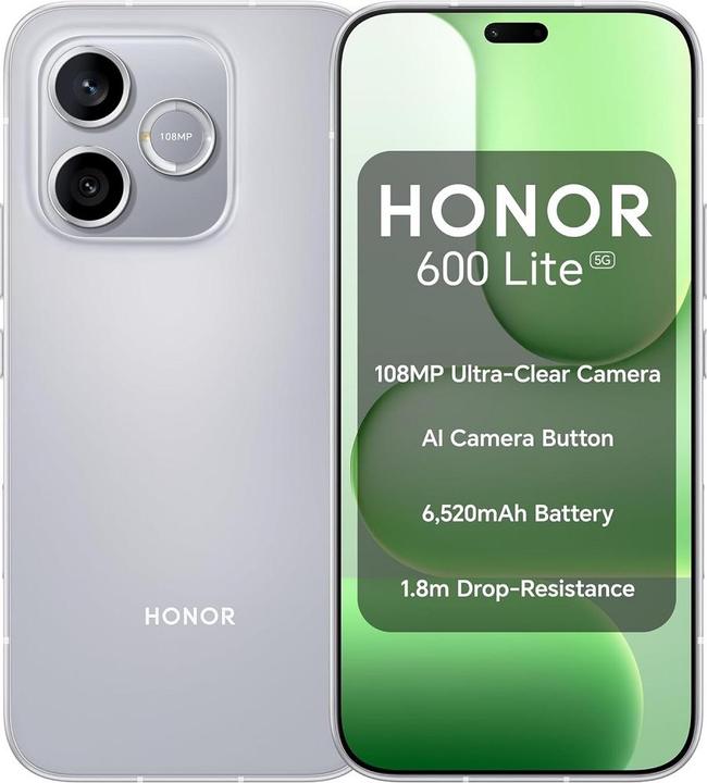 Produktbild Honor 600 Lite 5G Dual Sim 8GB RAM 256GB - Grey (256 GB, Grey, Samtgrau, Velvet Grey, 6.60", Dual SIM, 5G)