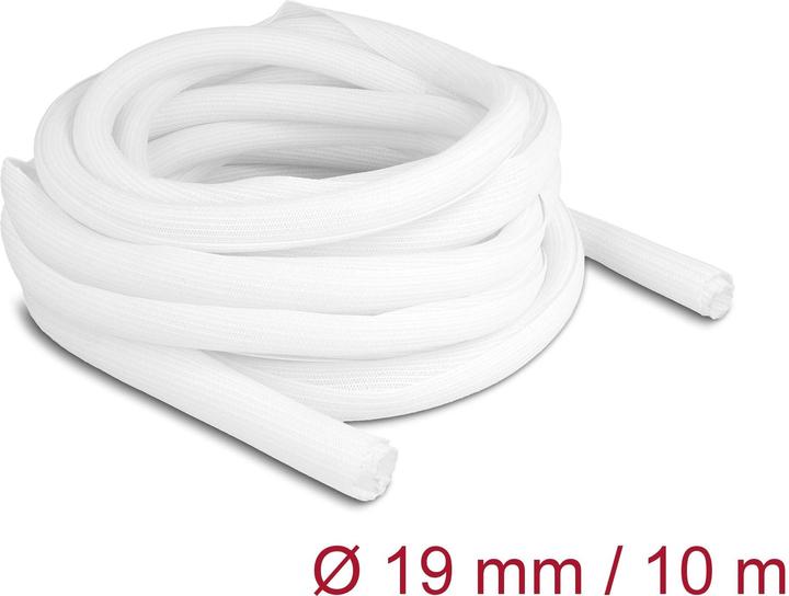 Produktbild Delock Geflechtschlauch selbstschliessend 10 m x 19 mm weiss (Kabelschlauch, 1000 cm)