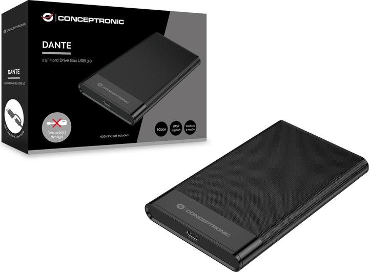 Produktbild Conceptronic HDD Gehäuse 2.5" SATA I-III HDD/SSD USB-A &-C (2.5")