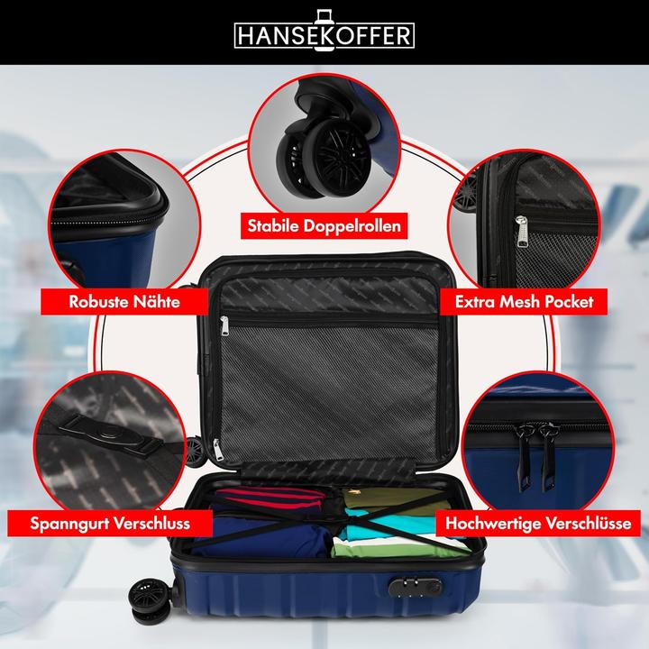 Actual product image Hansekoffer Hartschalenkoffer mit Rollen und Zahlenschloss (70 l)