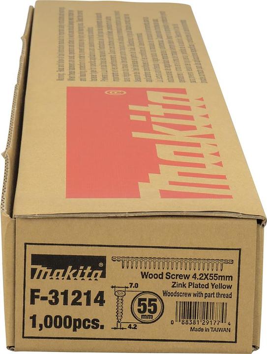 Image du produit Makita Visseuse rapide pour le bois 4,2x55mm (1000 Vis par pièce)