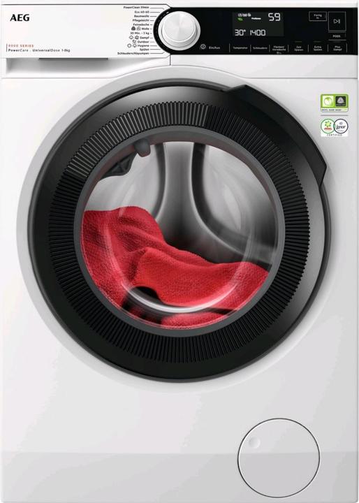 Actual product image AEG LR8E70480 WASHING MACHINE 1400U 8KG 60CM (8 kg, Left)