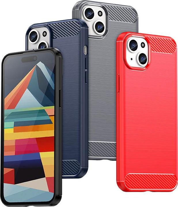 Image du produit Hurtel Étui souple à motif carbone pour iPhone 15 Plus Étui carbone - noir (Apple iPhone 15 Plus)