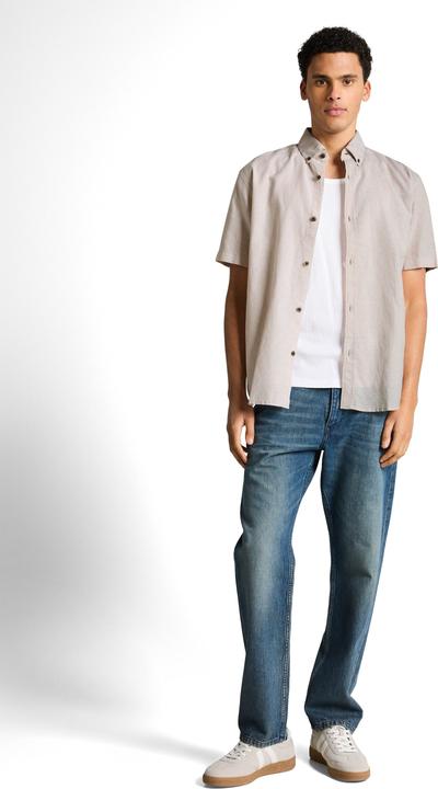 Immagine prodotto Tom Tailor Relaxed Fit Kurzarmhemd mit Leinenanteil (L)