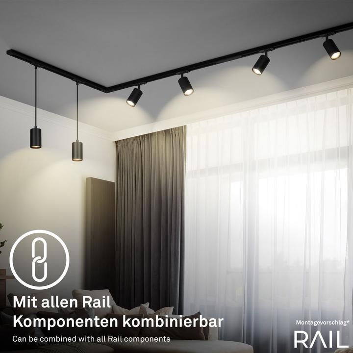 Produktbild Briloner HV-Stromschienensystem - LED-Pendelleuchte, Schwarz, 1xGU10 exkl. Leuchtmittel (GU10)
