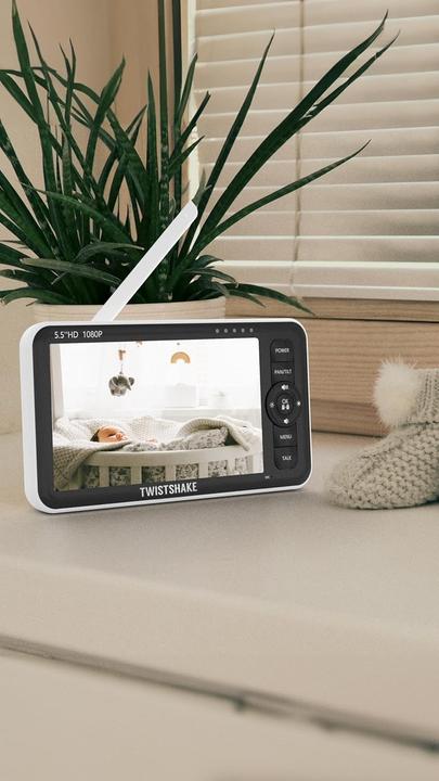 Produktbild Twistshake Babyfon mit Kamera und Audio, 5,5 Zoll Full HD, Nachtsicht, Temperatursensor, Zweiwegekommunikation (Babyphone mit Kamera, 300 m)