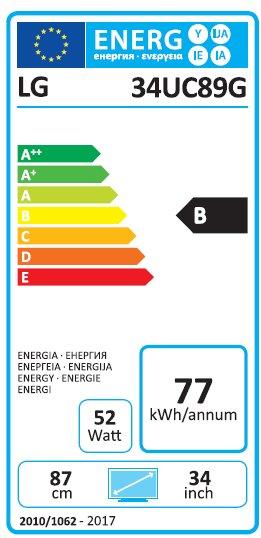 Energie-Label LG 34uc89g-B (2560 x 1080 Pixel, 34")