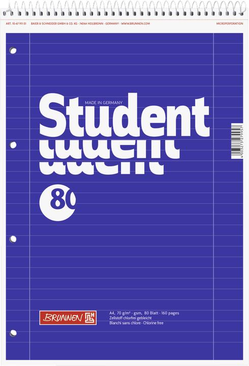 Actual product image Brunnen Collegeblock A4 Ruling 27 left-handed (A4, Lined)