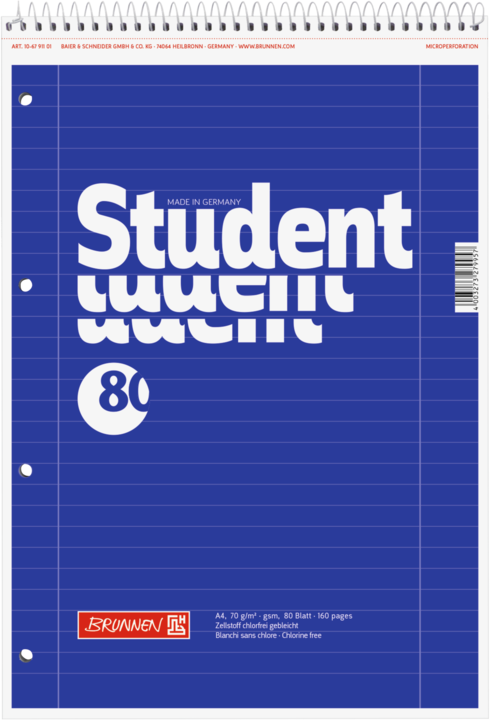 Produktbild Collegeblock A4 Lineatur 27 Linkshänder (A4, Liniert)