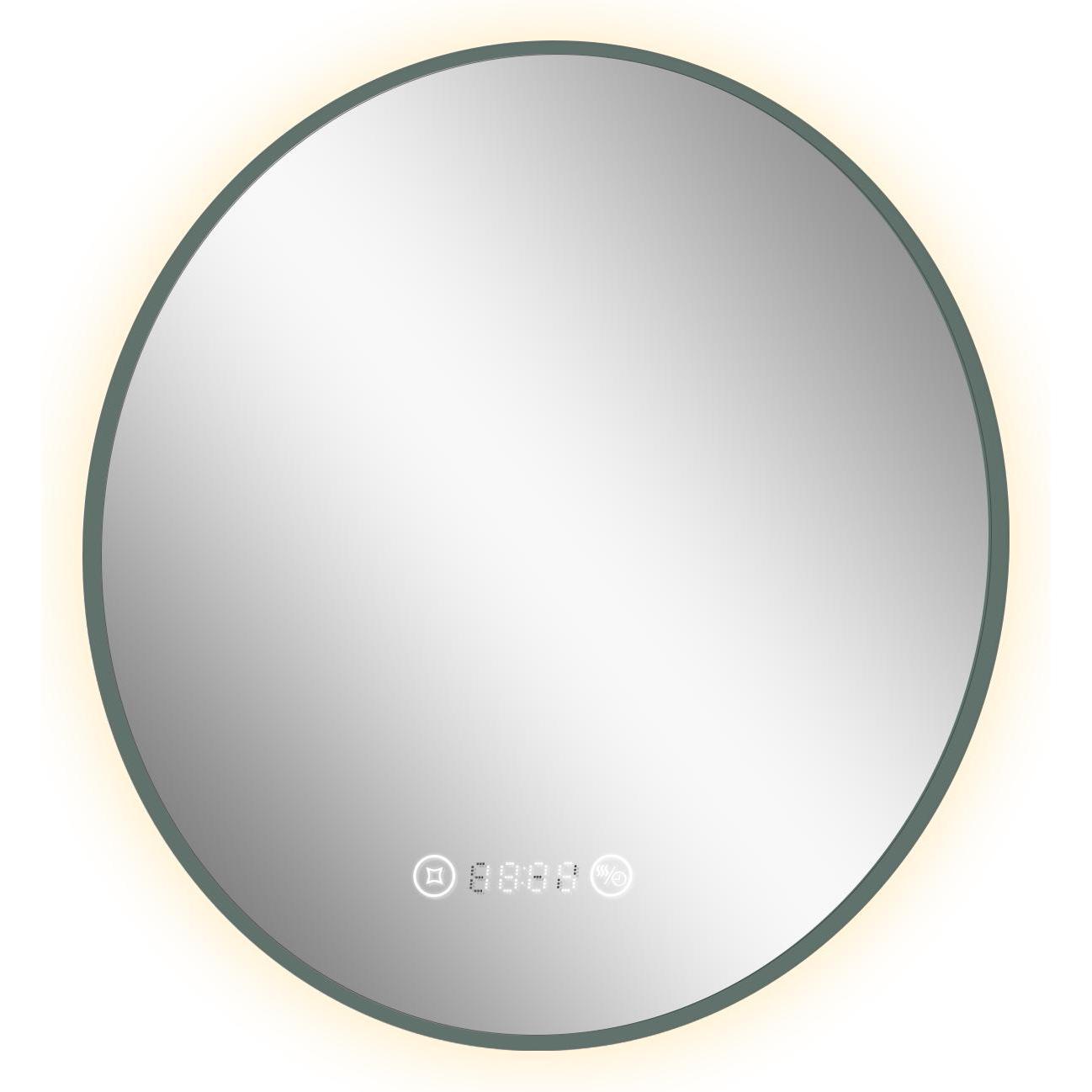 Emke, Spiegelschrank, Runder Badspiegel 70 cm mit Beleuchtung, dimmbar, beschlagfrei, Uhr, Temperaturanzeige, IP44 (70 x...
