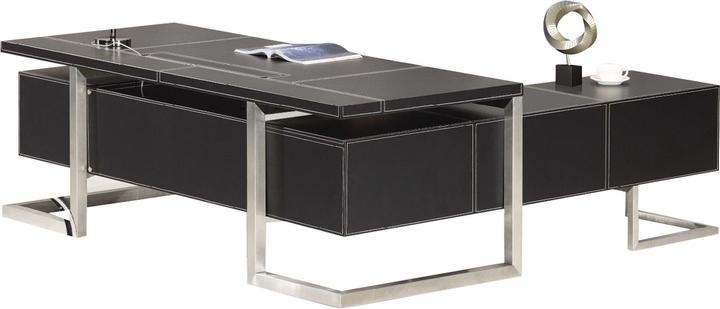 Immagine prodotto Jet-Line Scrivania Chef Venezia Sinistra Nero Mobili da Ufficio Scrivania Angolare Acciaio Inox Alta Qualità