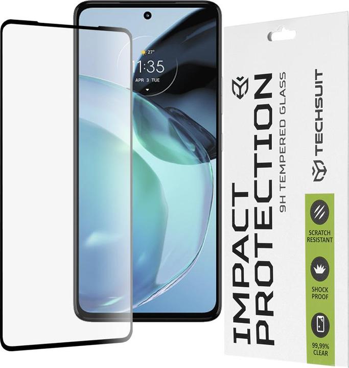 Actual product image Techsuit - 111D Full Cover / Full Glue Glass - Motorola Moto G72 - Black (1 Piece, Motorola Moto G72)