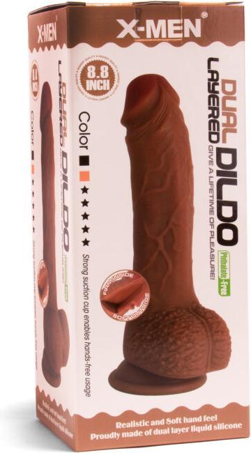 Produktbild Wicked X-MEN 8,8 Zoll Dual Layered Dildo Braun
