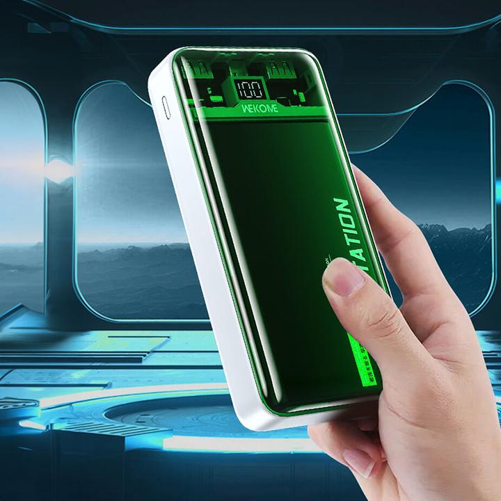 Produktbild Wekome WP-353 Vanguard-Serie – Powerbank 10000 mAh PD 20 W + QC 22,5 W (grün/transparent) (10000 mAh, 22.50 W, 37 Wh)