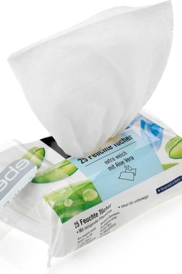 Actual product image dm ebelin moist wipes 4x25pcs (100 Piece)