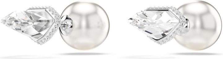 Actual product image Swarovski Lucent Ear Studs with Pave Ball, White, Rhodium Plating (Rhodium-plated)