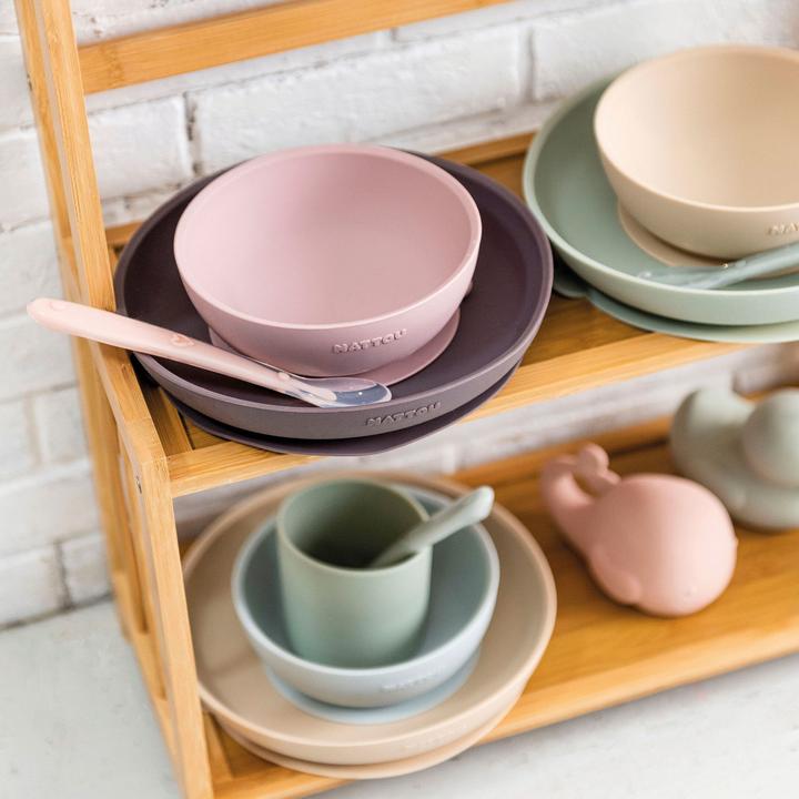 Actual product image Nattou SILIKON Eating set 3 pieces