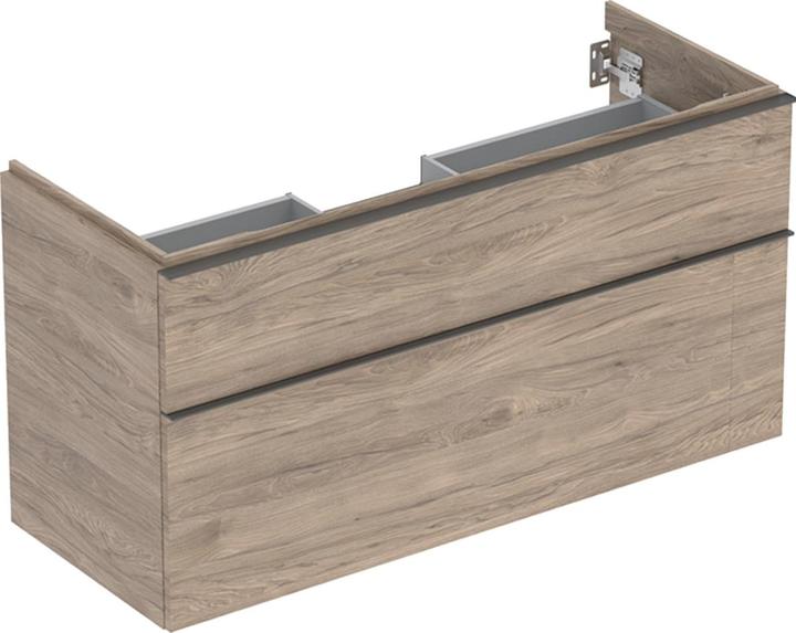 Geberit iCon wastafelonderkast 118.4x61.5x47.6cm 2 lades met softclose Spaanplaat Noten (118.5 x 47.5 x 61.5 cm)