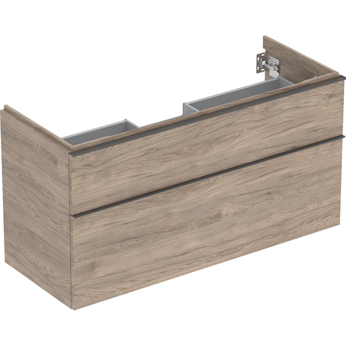 Geberit, Waschbeckenunterschrank, iCon wastafelonderkast 118.4x61.5x47.6cm 2 lades met softclose Spaanplaat Noten (118.5...