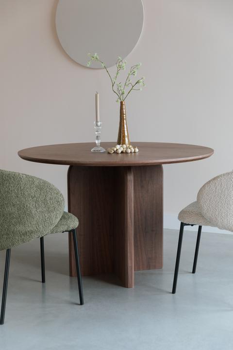 Image du produit White Label Living Dining Table Laurent Walnut (120 x 75 cm)