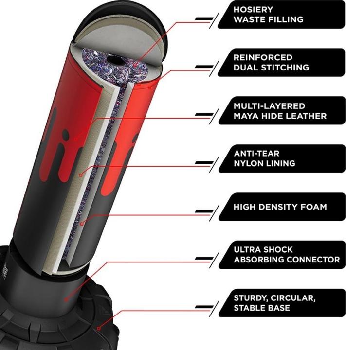 Produktbild Rdx Freistehender Boxsack F9 Rot/Schwarz - 183 cm + Boxhandschuhe F9 Rot/Schwarz (180 cm)