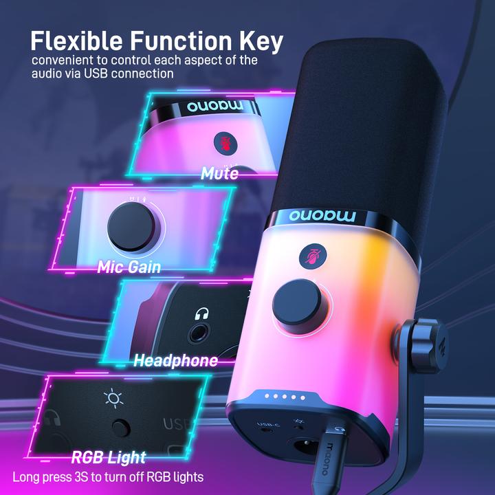 Produktbild Maono PD100X RGB USB/XLR Mikrofon