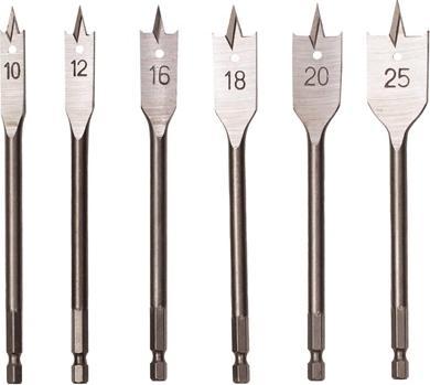 Haushalt SET DI TRAPANI PER LEGNO A TARIFFA FLAT IN LATTA 6 PEZZI 10-25 MM (10 millimetri, 12 millimetri, 16 millimetri, 18 millimetri, 25 millimetri, fino a 20 millimetri)