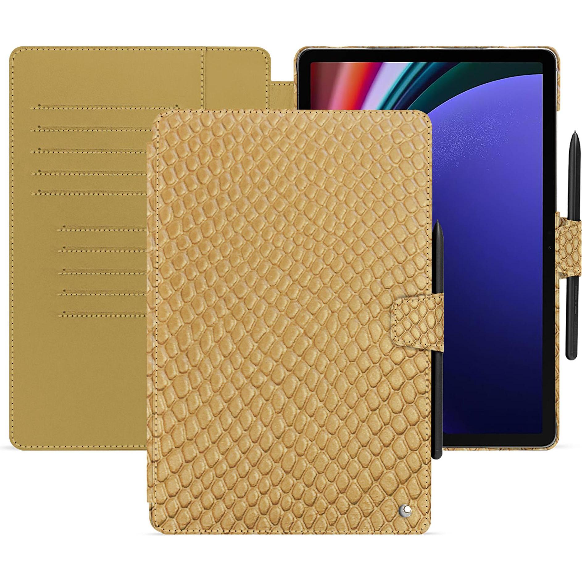 Noreve Lederschutzhülle Samsung Galaxy Tab S9+ (Galaxy Tab S9+), Tablet Hülle, Beige