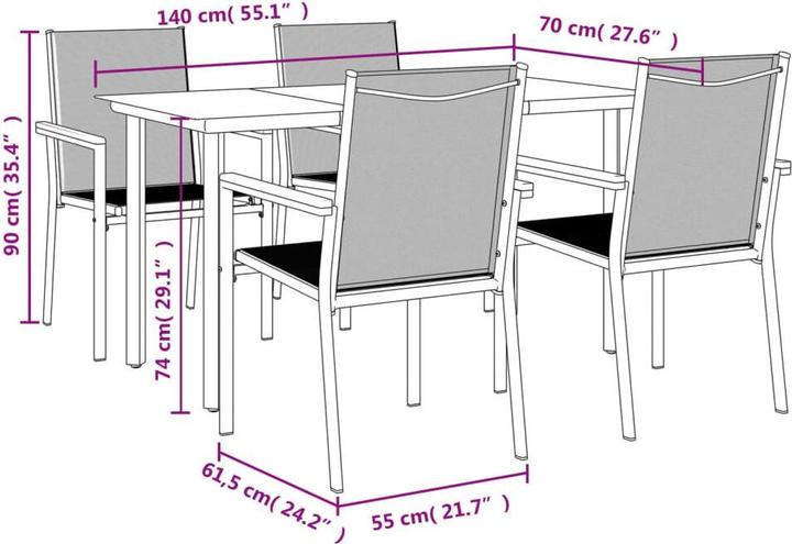 Produktbild vidaXL Garten Essgruppe